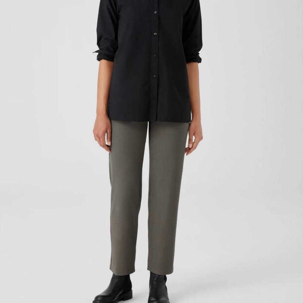 Eileen Fisher Washable Stretch Crepe Straight Pant in Grove. medium. Excellent!